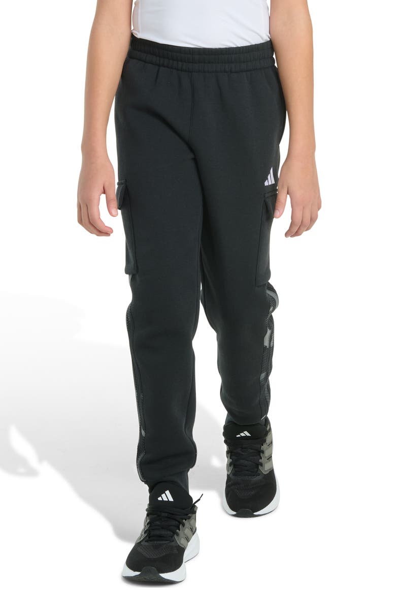 adidas Kids' 3-Stripes Camo Halftone Fleece Cargo Pants, Main, color, 