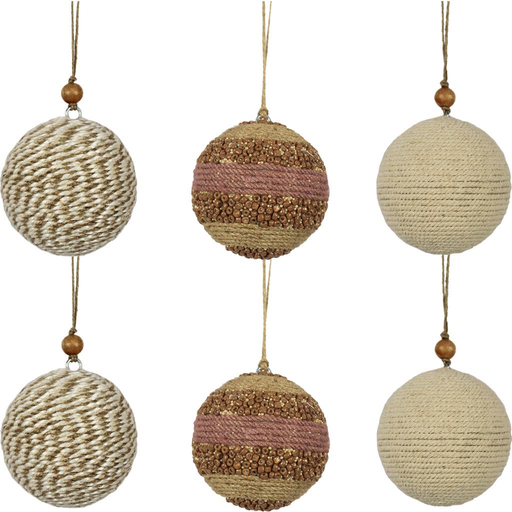 Cg Hunter Natural Jute Wrapped Christmas Ornaments In Brown