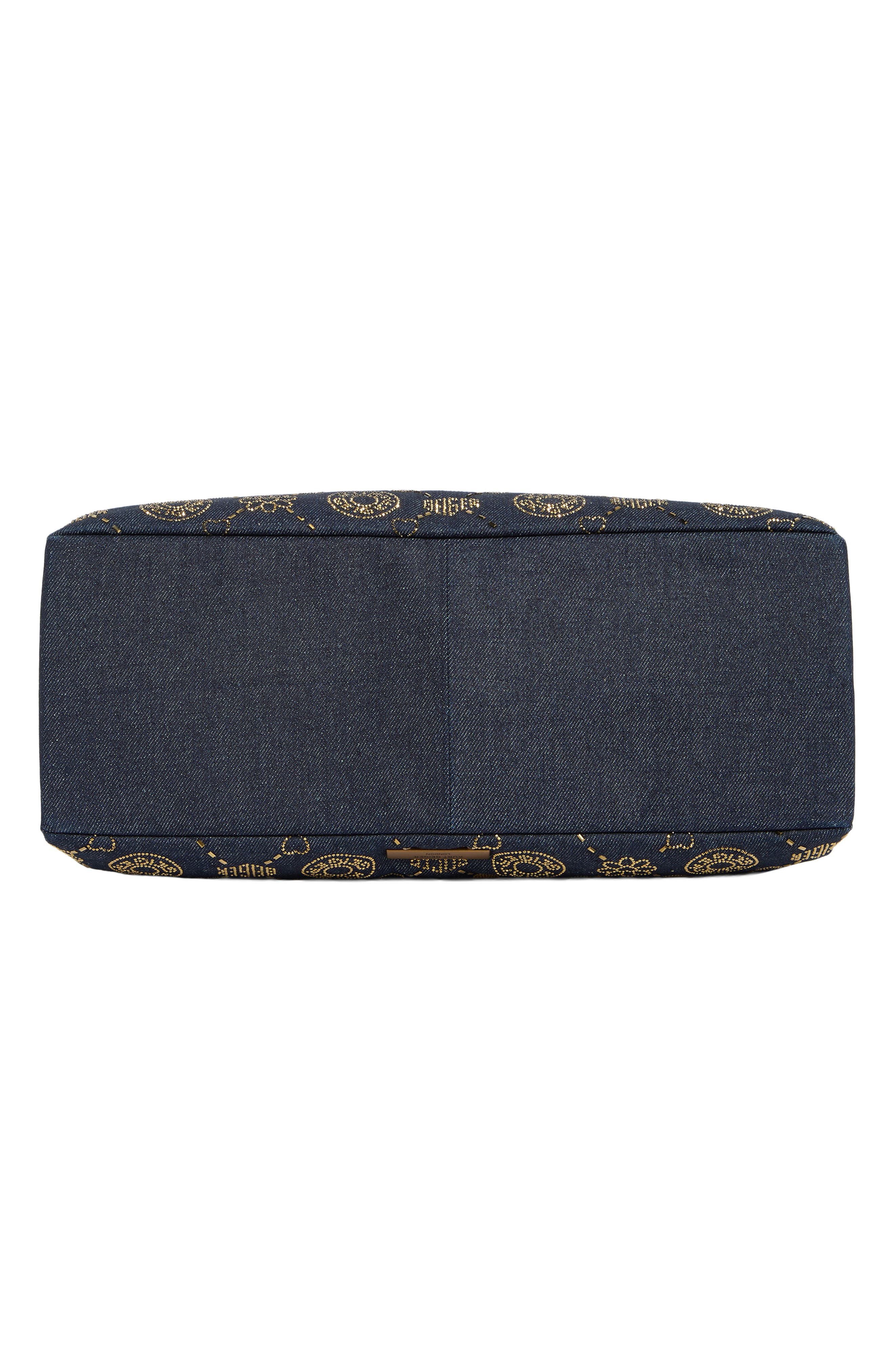 Kurt Geiger London XXL Battersea Denim Shoulder Bag, Alternate, color, Navy