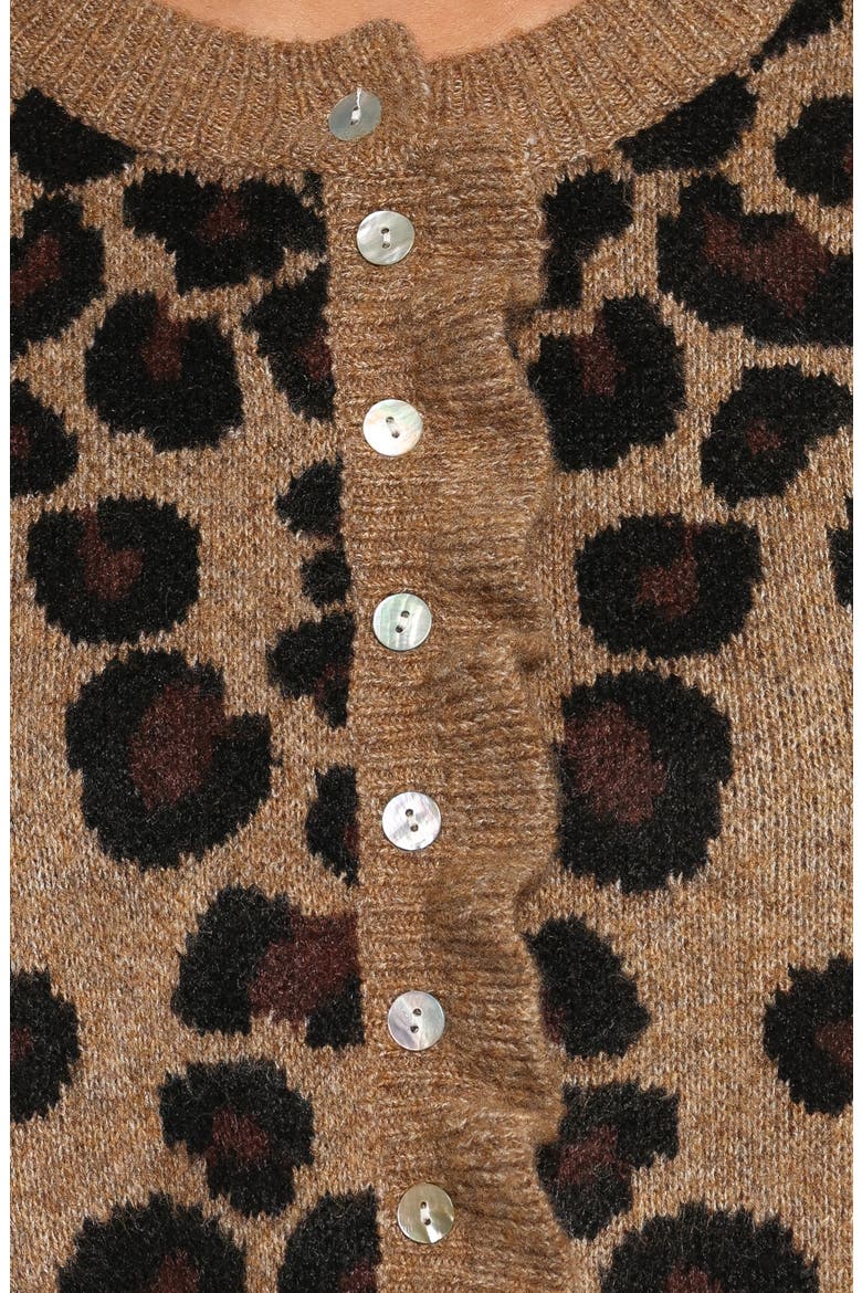 Asha Leopard Print Cardigan, Alternate, color, BROWN LEOPARD
