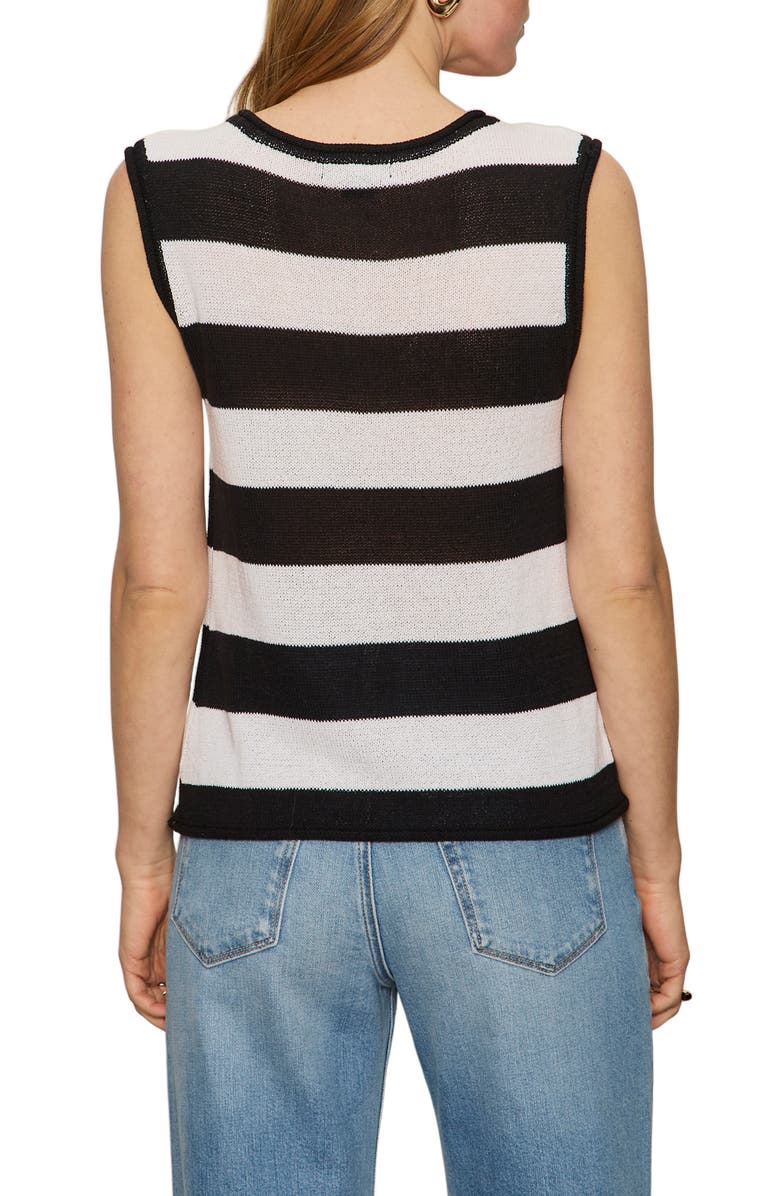 Sanctuary Stripe Sweater Tank, Alternate, color, Chalkblac