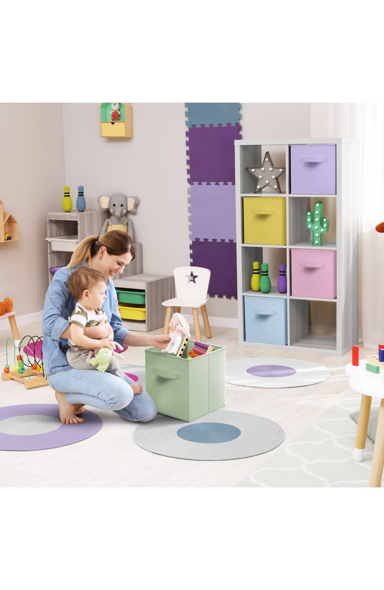 SORBUS 8-Pack Foldable Storage Cube Bins, Alternate, color, Light Pastels