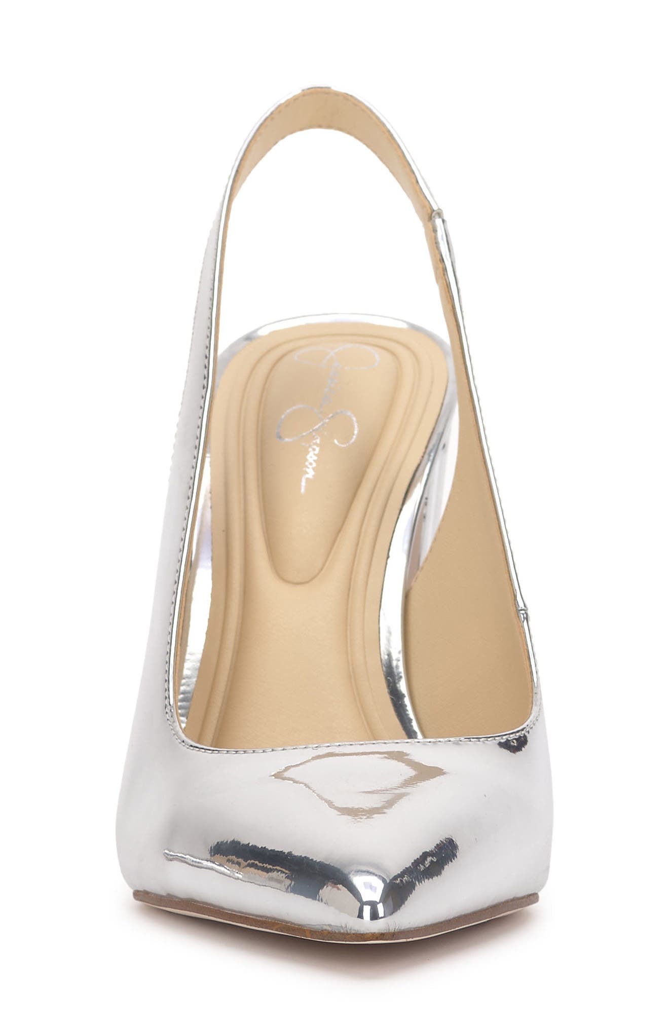 Noula Slingback Pointed Toe Pump, Alternate, color, SILVER