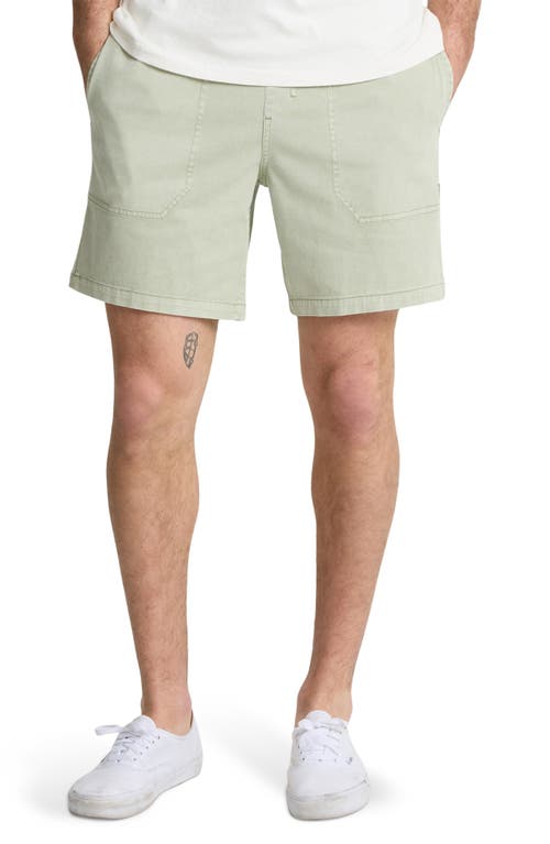 Roark Made To Fade Stretch Cotton Drawstring Shorts In Green