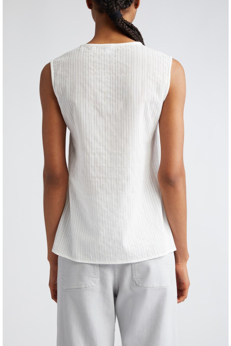 Textured Sleeveless Button-Up Shirt, Alternate, color, WHITE