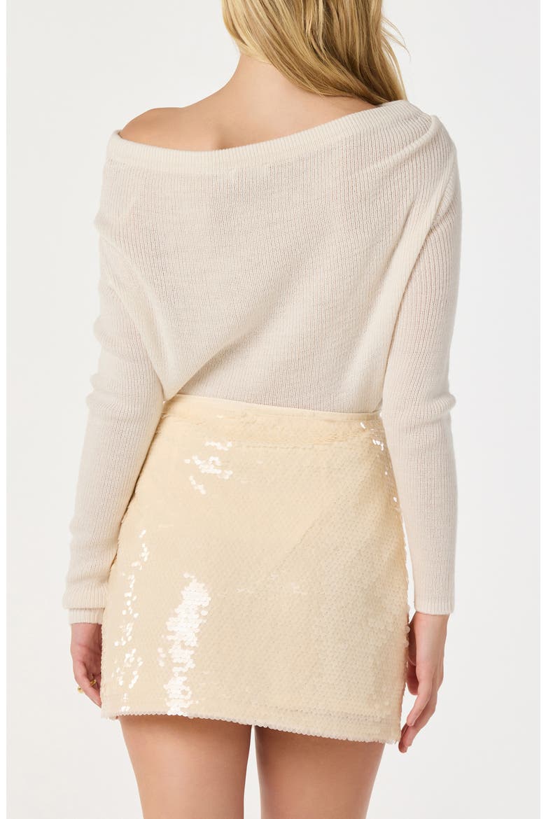 One-Shoulder Rib Sweater, Alternate, color, CREAM