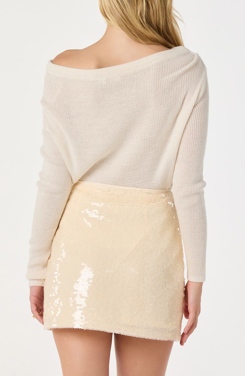 ASTR the Label One-Shoulder Rib Sweater, Alternate, color, Cream