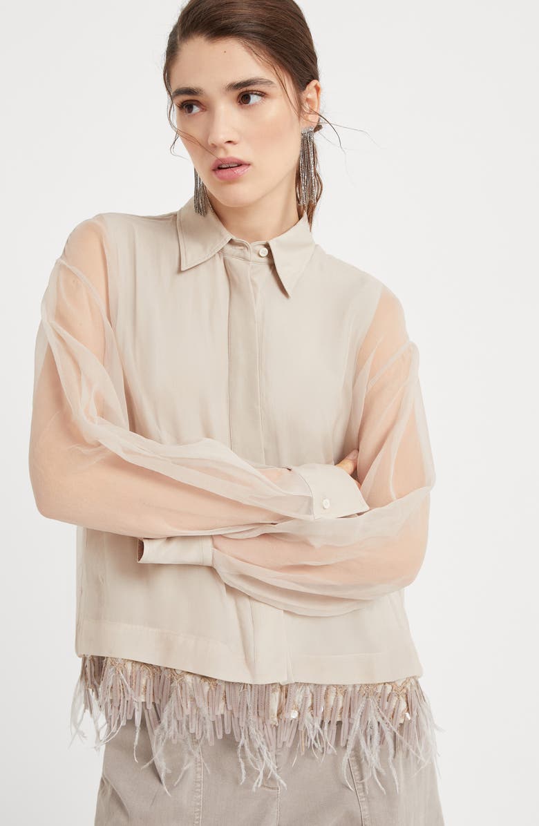 Brunello Cucinelli Dazzling Embroidery shirt, Alternate, color, 