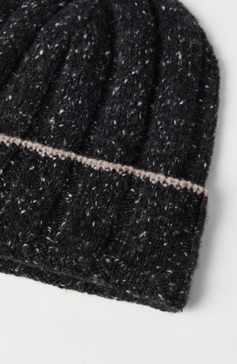 Brunello Cucinelli Cashmere rib knit beanie, Alternate, color, Anthracite
