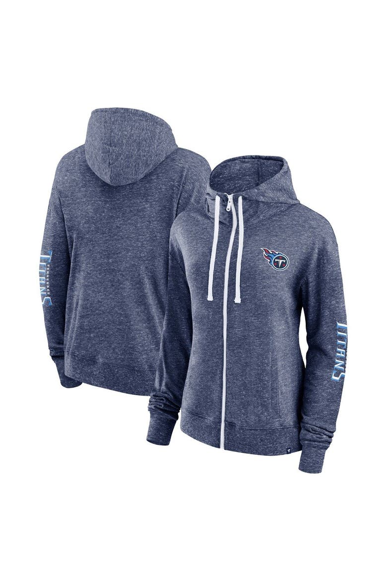 Women's Fanatics Branded Heather Navy Tennessee Titans Opening Coin Flip Lightweight Full-Zip Hoodie, Main, color, Heather Navy