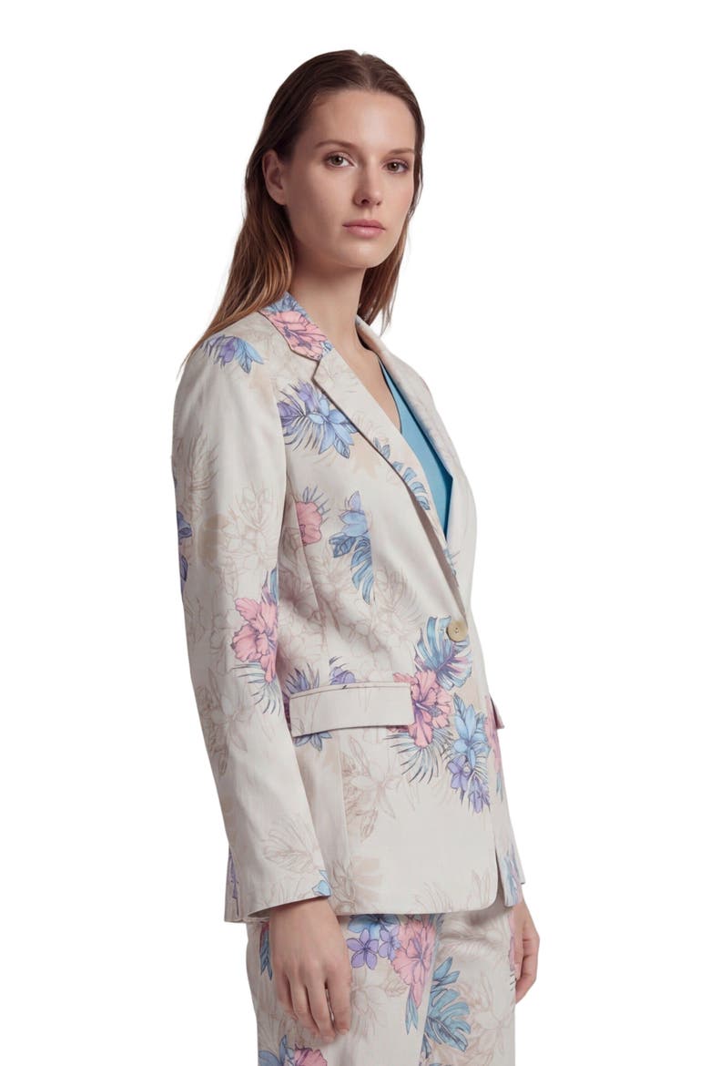 Exotic Floral Womens Tailored Blazer, Alternate, color, EXOTIC FLORAL NEUTRAL