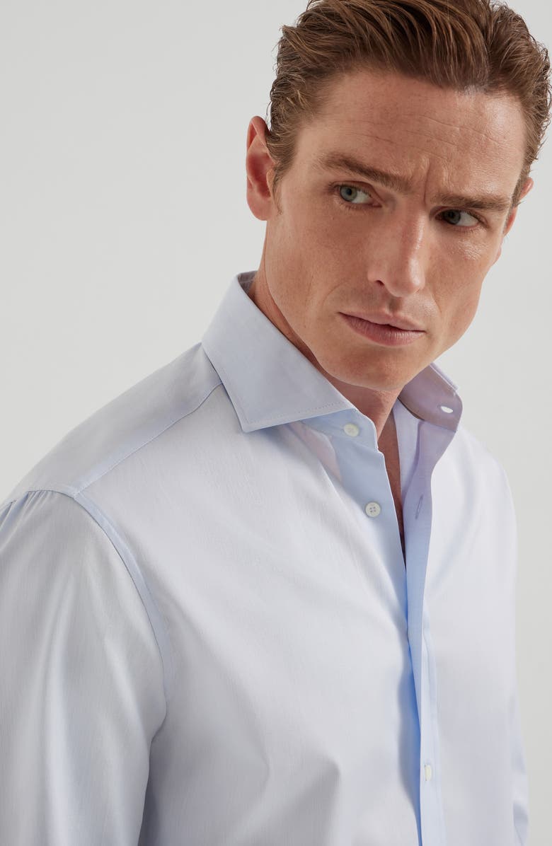 Brunello Cucinelli Spread collar shirt, Alternate, color, Azure