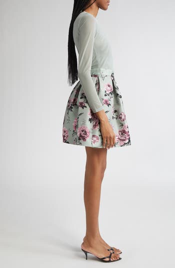 Chara Mixed Scale Polka Sot Sleeveless Fit & Flare Minidress