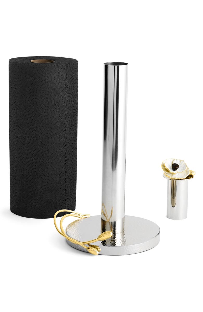 Michael Aram Anemone Paper Towel Holder, Alternate, color, White/ Silver/ Gold