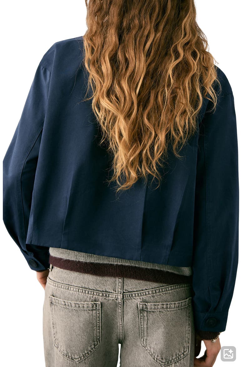 Double Breasted Crop Jacket, Alternate, color, NAVY