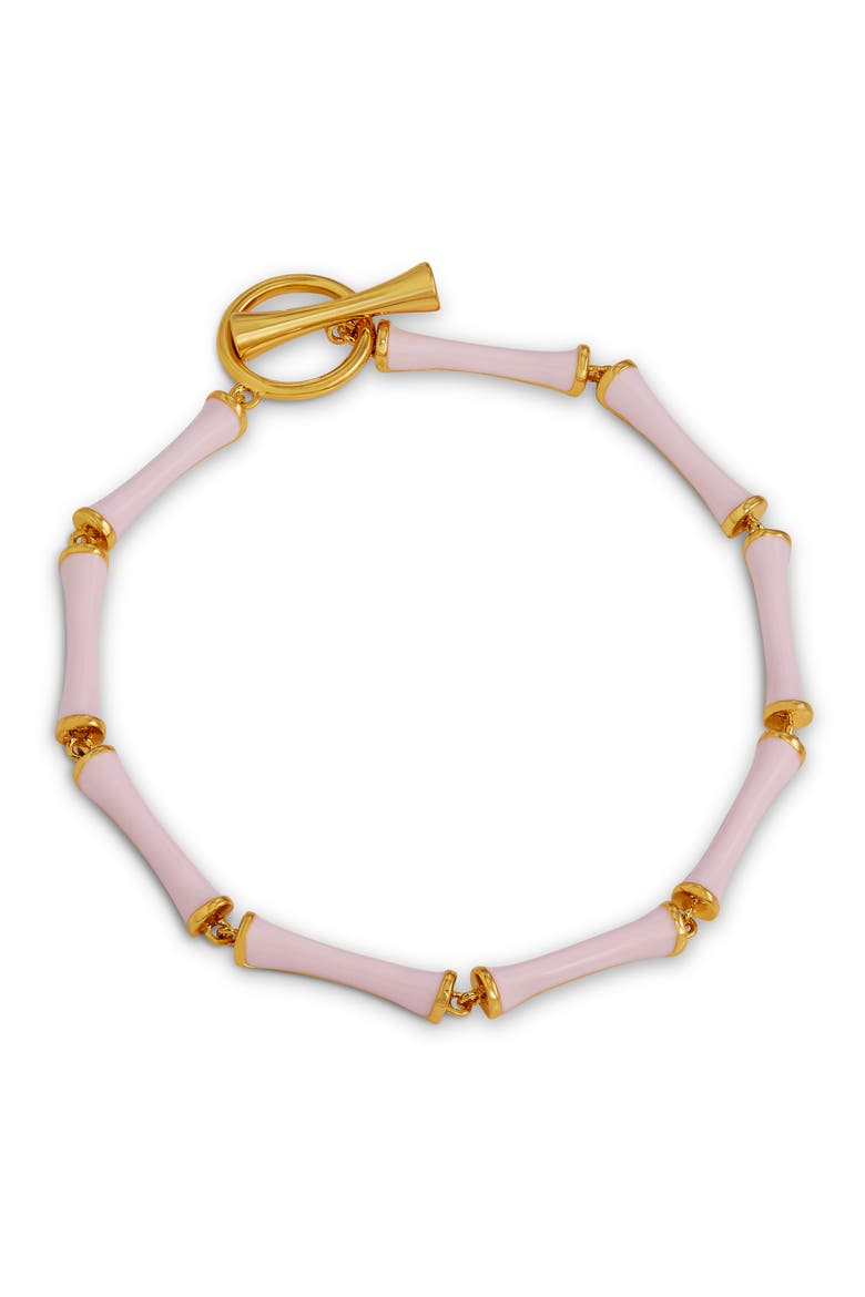 Modern Bamboo Link Bracelet, Main, color, GOLD/ PINK