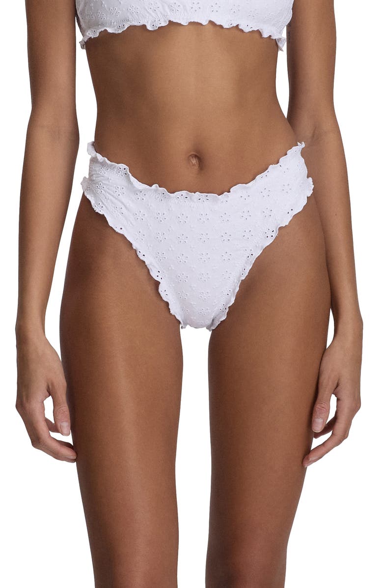 Polo Ralph Lauren Kennedy Ruffle Eyelet Bikini Top, Main, color, 