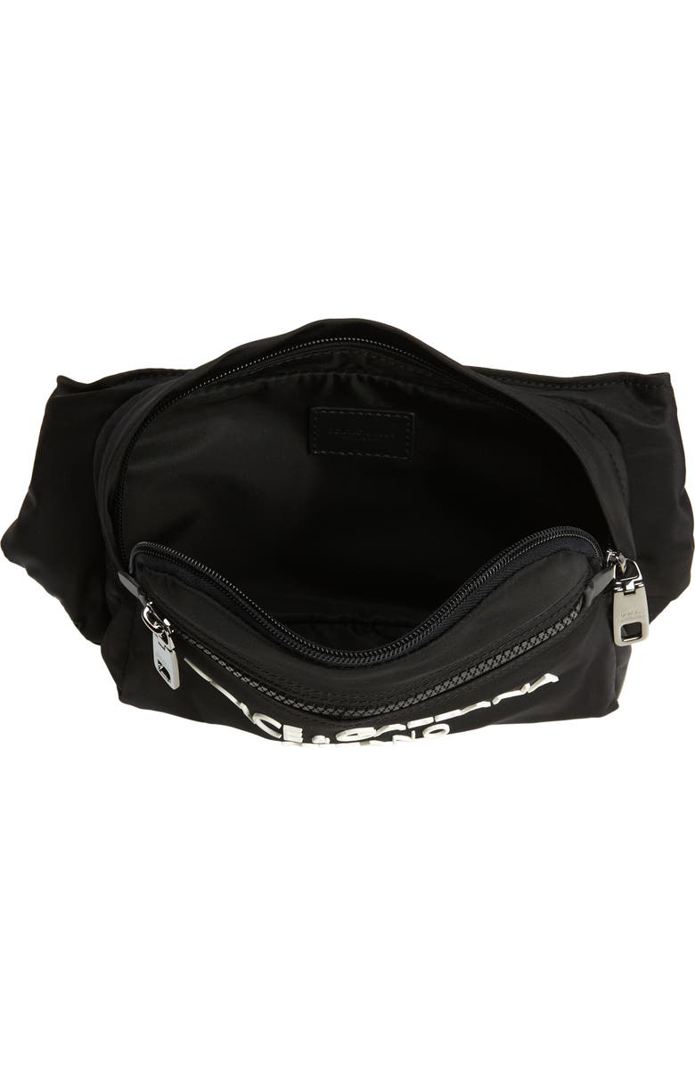 Dolce&Gabbana Rubber Logo Nylon Belt Bag, Alternate, color, Black/ Black
