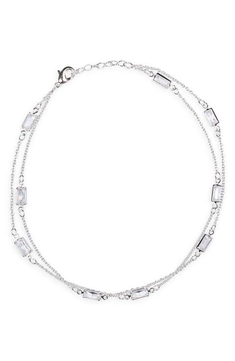 CZ Station Chain Anklet