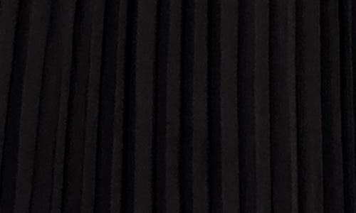 London Times Button Pleated Skirt A-line Dress In Black