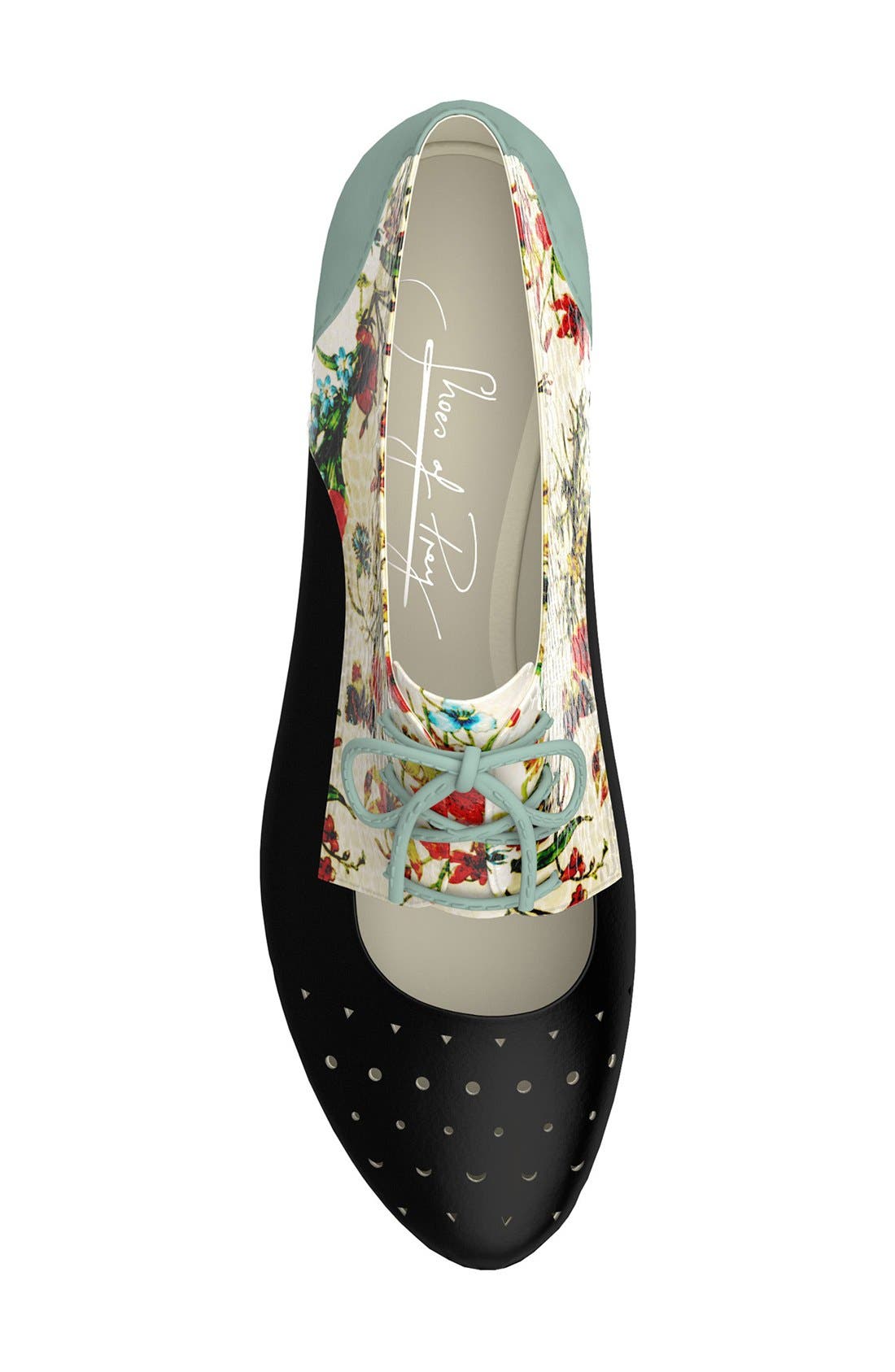 Shoes of Prey Floral Print Cutout Oxford, Alternate, color, 