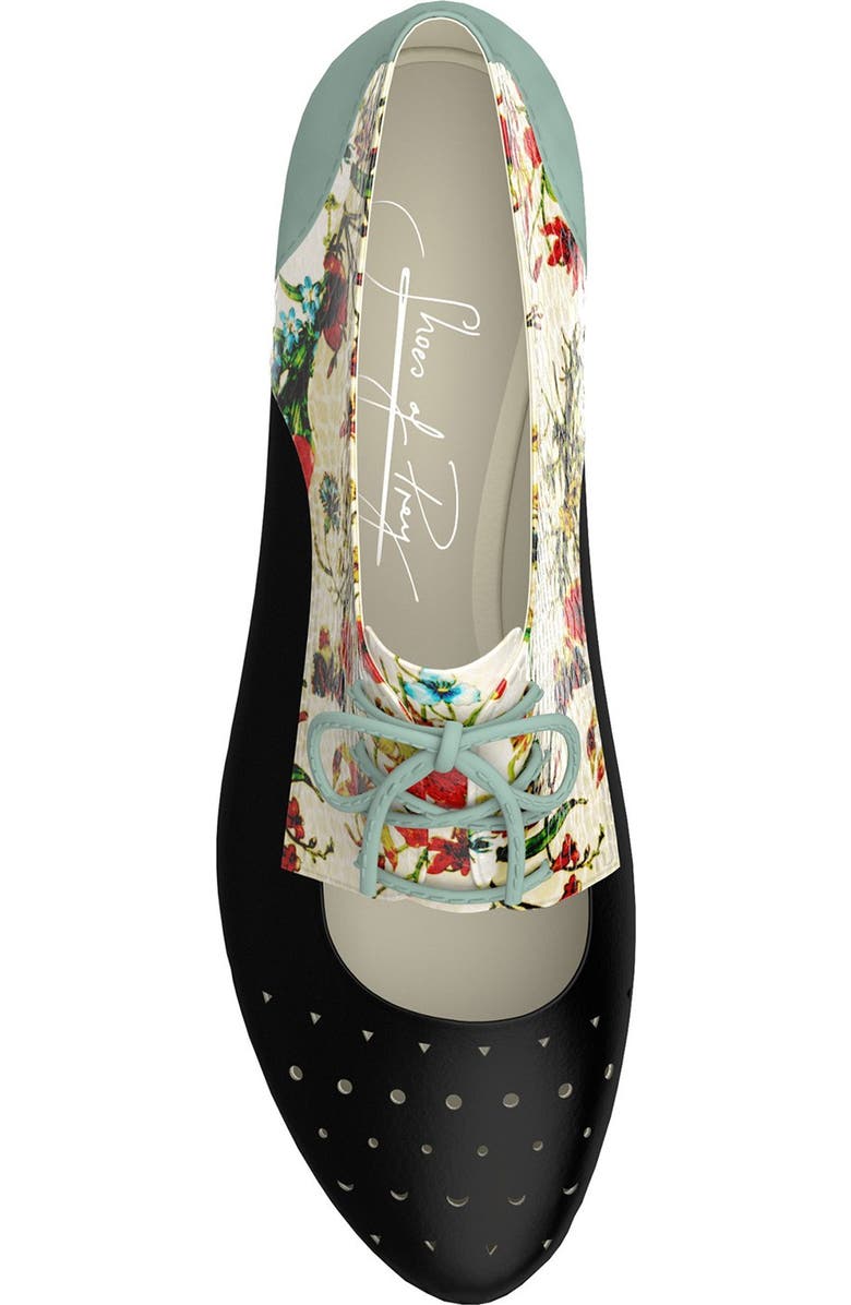 Shoes of Prey Floral Print Cutout Oxford, Alternate, color,