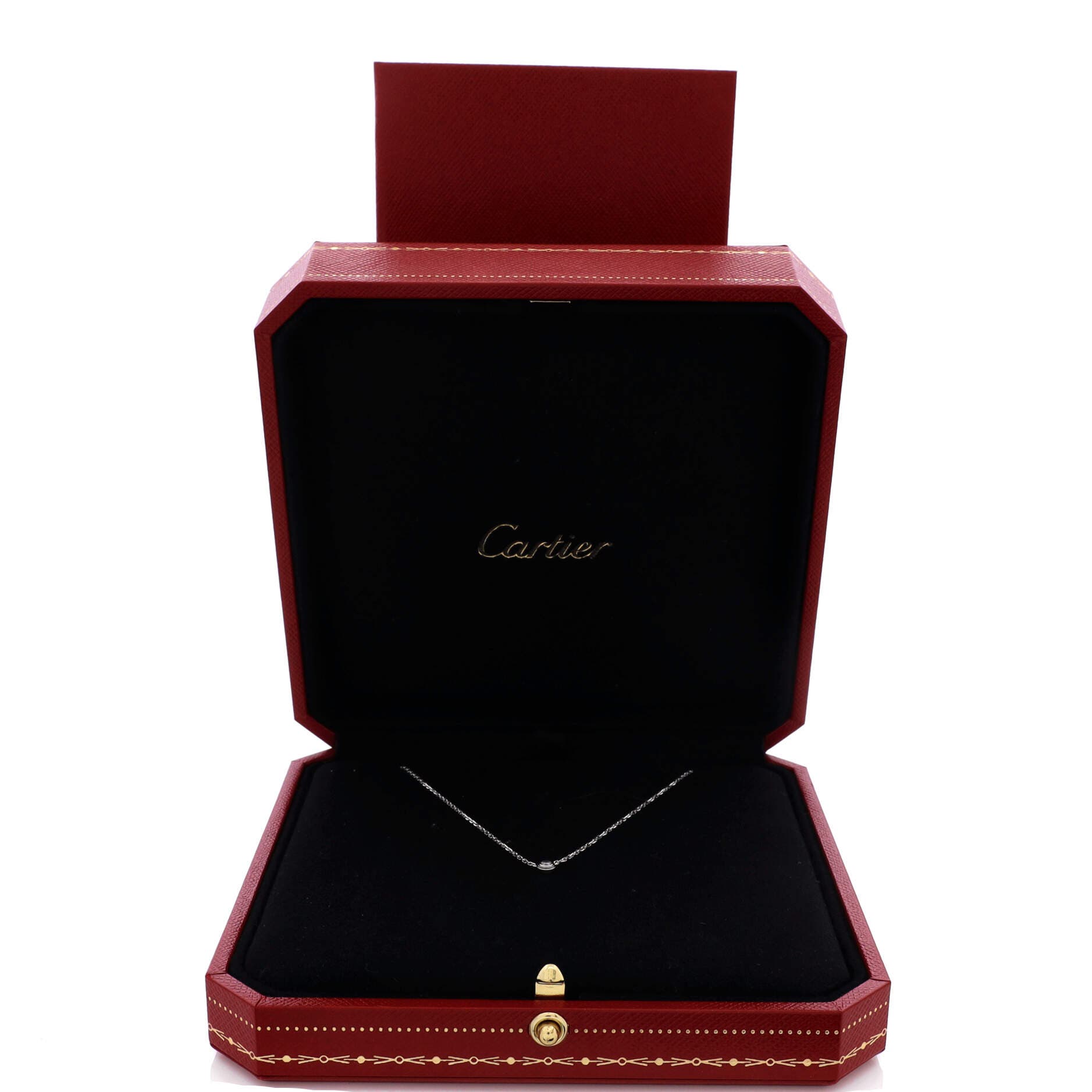Cartier D'Amour Pendant Necklace 18K White Gold and Diamond XS, Alternate, color, Metallic Gold