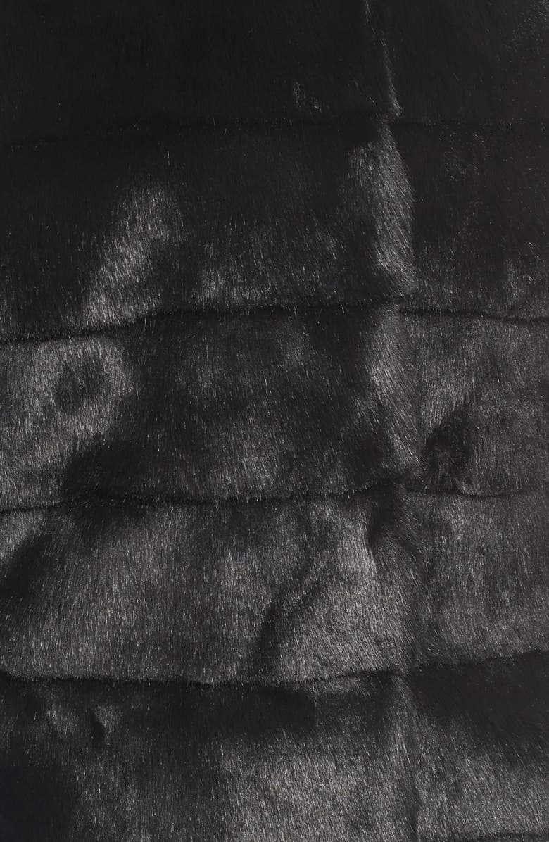 Eliza J Grooved Faux Fur Coat, Alternate, color, 