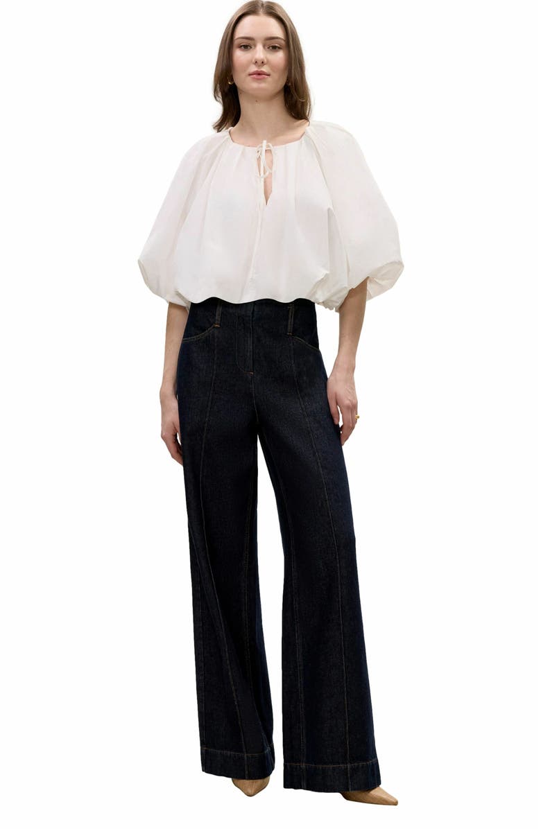 Rebecca Taylor Gabrielle Denim Pant, Main, color, Deep Sea Wash