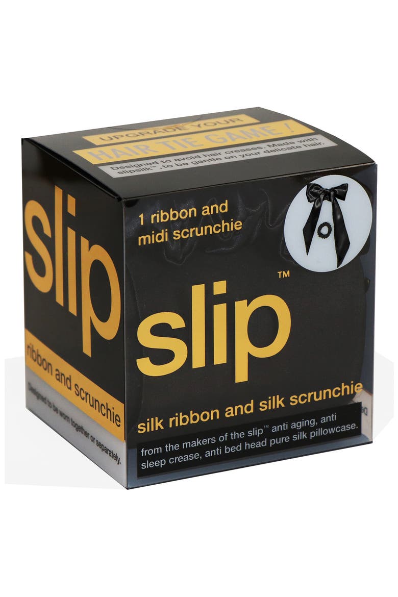 Pure Silk Hair Ribbon, Alternate, color, BLACK
