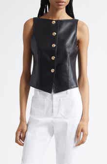 Cinq à Sept Camen Faux Leather Vest