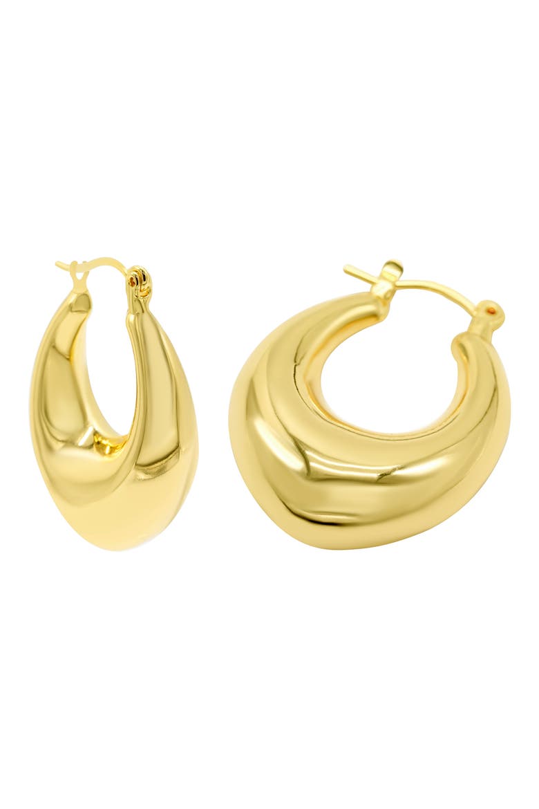 Domed Hoop Earrings, Alternate, color, GOLD