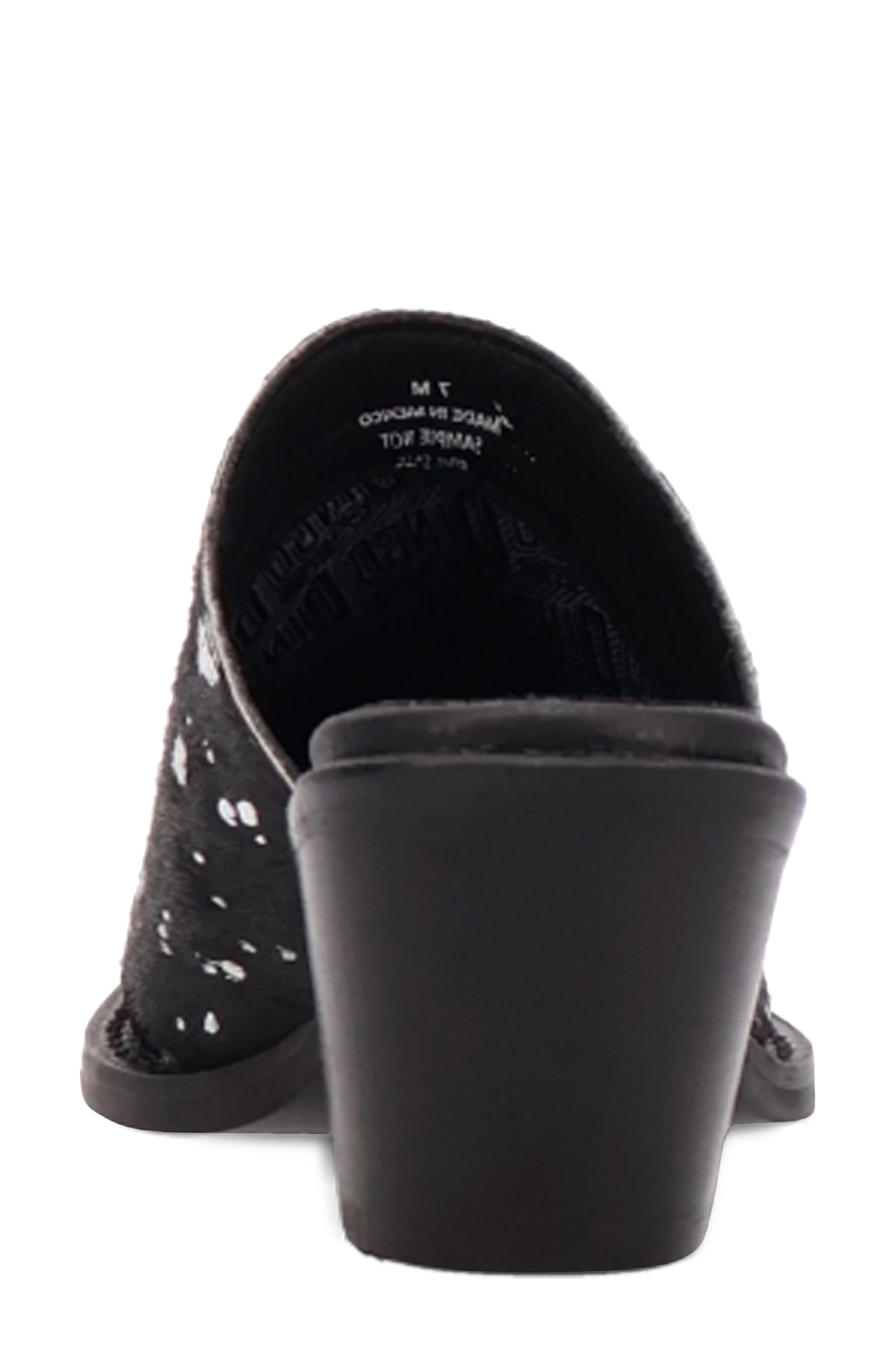 Dingo Cash Cow Genuine Calf Hair Mule, Alternate, color, Black