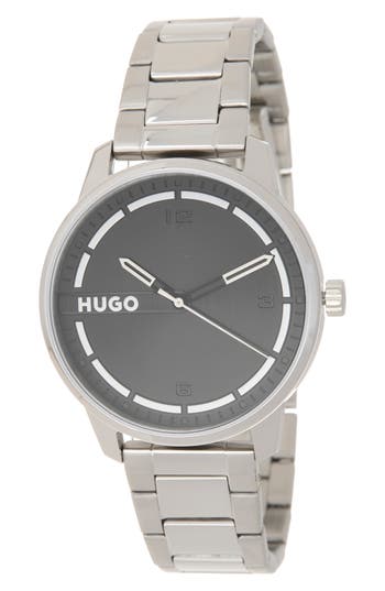 Hugo Boss Hugo Stamp Bracelet Watch, 42mm In Gold