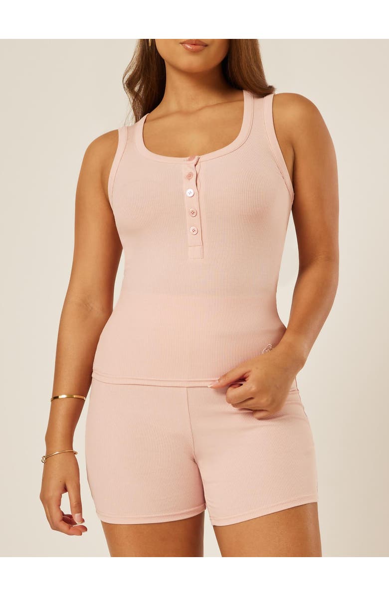 Be Athletica Essential Everyday Henley Tank Top, Alternate, color, Milkshake