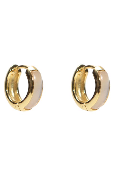 Mother-of-Pearl Hoop Earrings