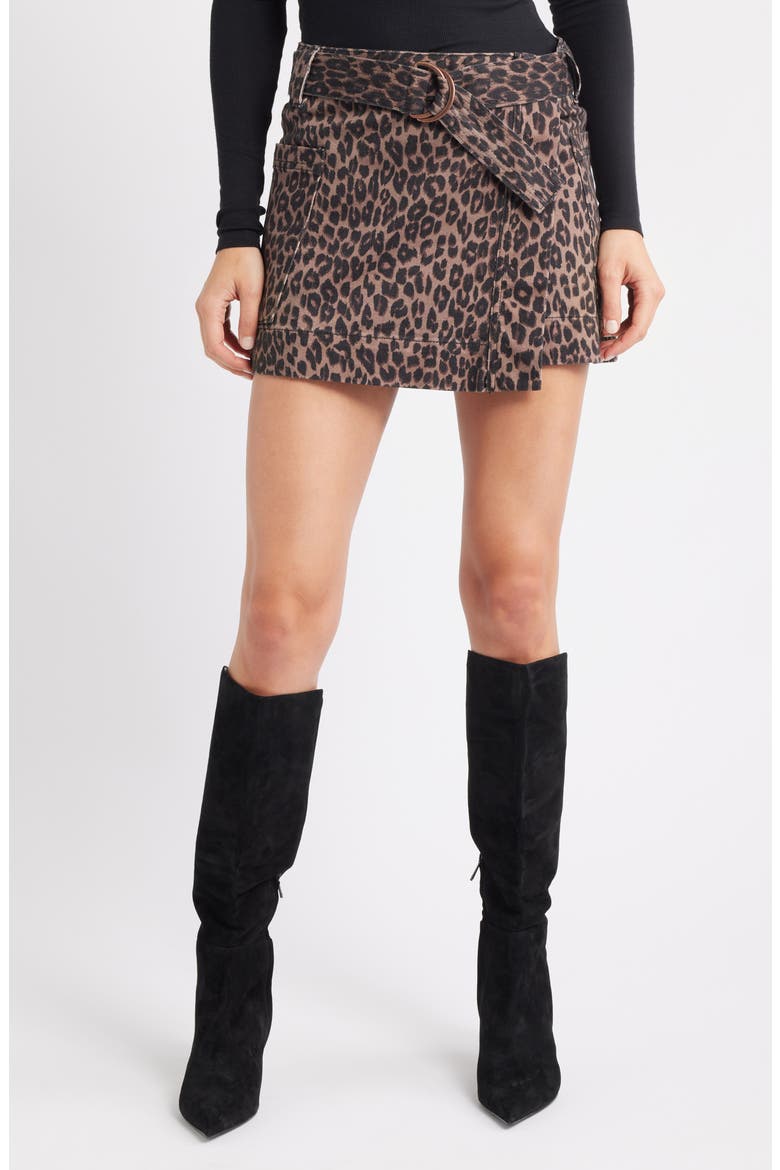 Deanna Belted Skirt, Main, color, BROWN NALA