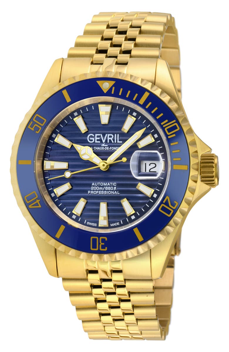 GEVRIL Chambers Swiss Automatic Bracelet Watch, 42mm, Main, color,
