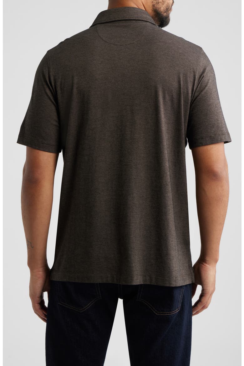 Fine Stripe Polo, Alternate, color, BROWN/ NAVY