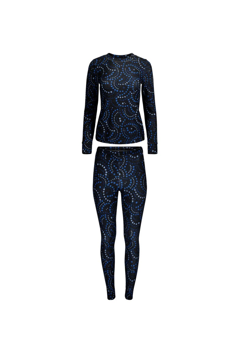 Janise Pajama Long Sleeve Top & Leggings Set, Alternate, color, Novelty black
