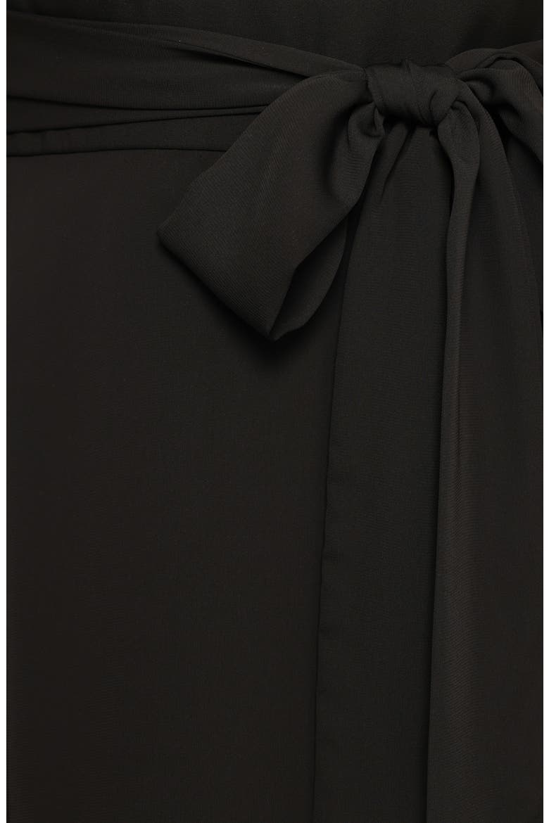 Maverick Flutter Sleeve Wrap Front Maxi Dress, Alternate, color, BLACK