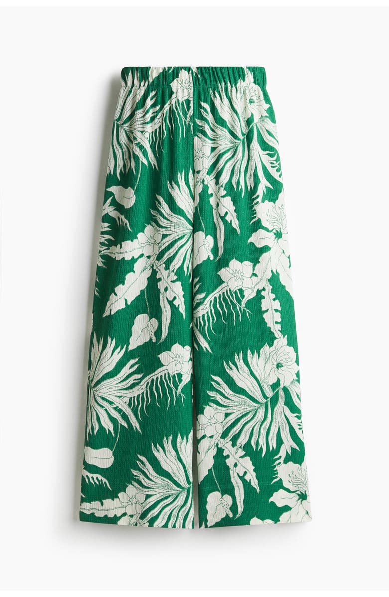 H&M Wide Trousers, Main, color, Green/White Floral