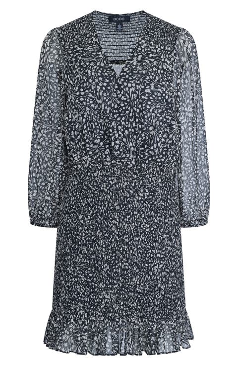 Floral Smocked Chiffon Minidress