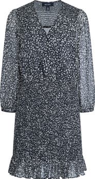BCBG Floral Smocked Chiffon Minidress