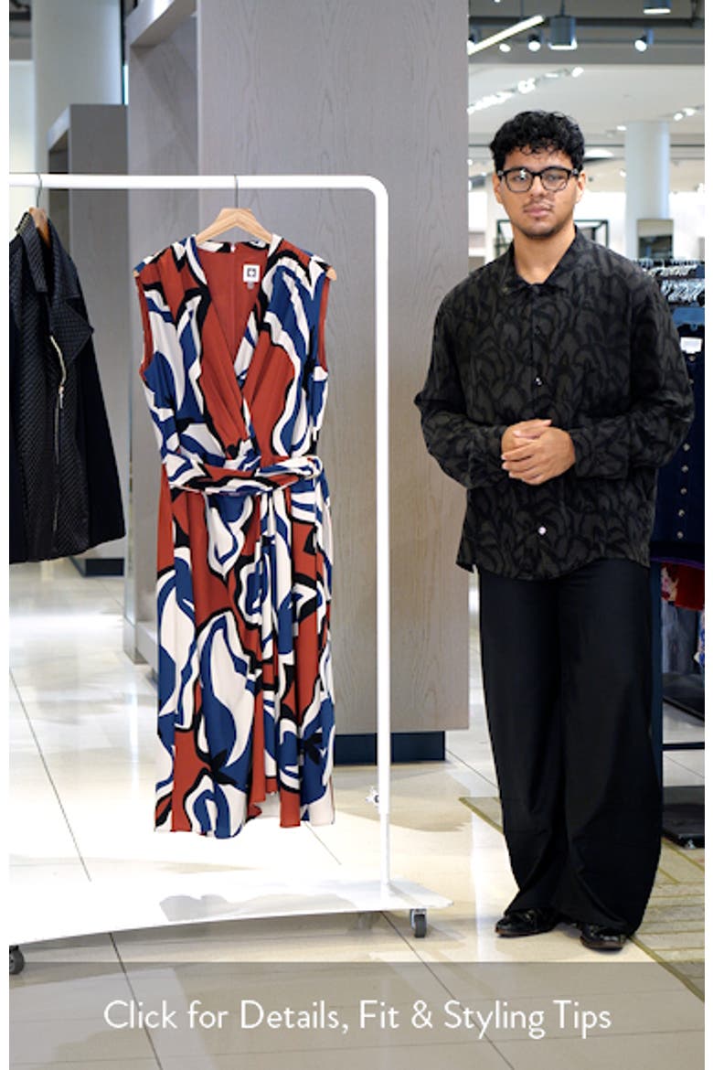 Print Surplice Midi Dress video