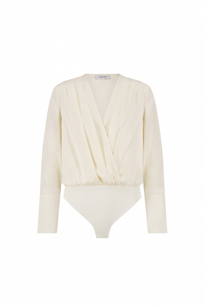 Frances Silk Bodysuit, Alternate, color, Pearl