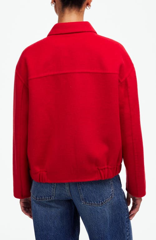 Madewell Double Face Round Sleeve Jacket In Bright Cherry