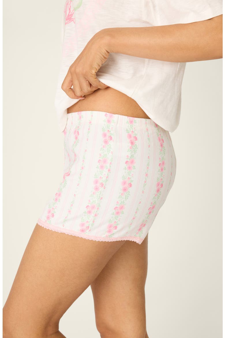Roses Are Pink Double Brushed Pointelle Pajama Shorts, Alternate, color, IVORY