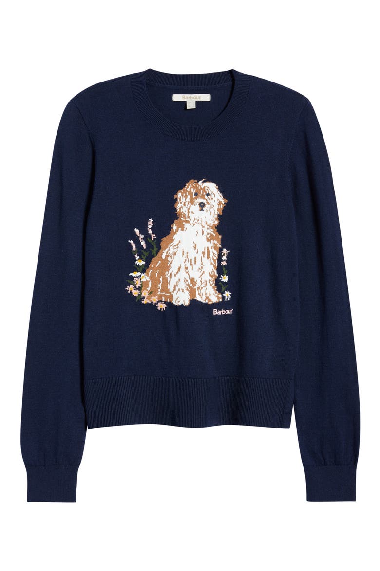 Alder Intarsia Cotton & Cashmere Sweater, Alternate, color, NAVY