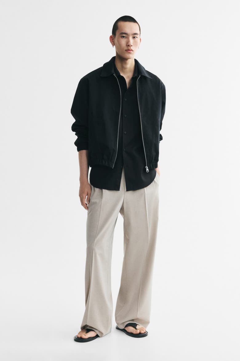 Cotton Jacket With Collar, Alternate, color, Black